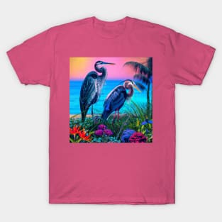 Great Blue Herons in The Caribbean T-Shirt